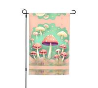 Bandiera decorativa da giardino con funghi da sogno, 30,5 x 45,7 cm, 100% fibra di poliestere, tessuto spesso, universale per tutte le stagioni