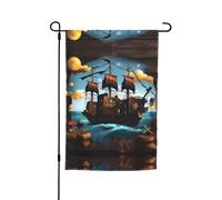Bandiera decorativa da giardino con nave pirata in stile cartone animato, 30,5 x 45,7 cm, 100% fibra di poliestere, tessuto spesso, universale per tutte le stagioni