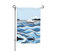 Bandiera decorativa da giardino con onde che lambiscono sulle rocce, 30,5 x 45,7 cm, 100% fibra di poliestere, tessuto spesso, universale per tutte le stagioni