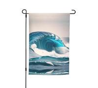Bandiera decorativa da giardino con onde marine blu, 30,5 x 45,7 cm, antirughe e anti-sbiadimento, adatta per giardino, cortile, prato, balcone