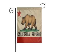 Bandiera decorativa da giardino con orso bruno della Repubblica della California, per esterni, patio e feste (30,5 x 45,7 cm)