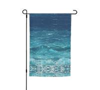 Bandiera decorativa da giardino con stampa del mare blu scuro, 30,5 x 45,7 cm, per patio, balcone, cortile, prato