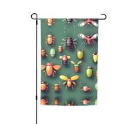 Bandiera decorativa da giardino stampata con atlante di insetti, 30,5 x 45,7 cm, bandiera da cortile per patio, balcone, cortile, prato