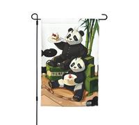 Bandiera decorativa da giardino stampata con pandas of Father and son, 30,5 x 45,7 cm, bandiera da cortile per patio, balcone, cortile, prato