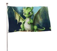 Bandiera decorativa da giardino stampata su entrambi i lati, con motivo drago, 119,4 x 177,8 cm, non sbiadisce, con occhielli in ottone, sfondo fotografico da appendere, per interni ed esterni