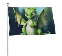 Bandiera decorativa da giardino stampata su entrambi i lati, con motivo drago, 152,4 x 243,8 cm, non sbiadisce, con occhielli in ottone, sfondo fotografico da appendere, per interni ed esterni