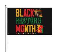 Bandiera decorativa del mese della storia nera 3x5 su entrambi i lati, resistente, a 3 strati, bandiera afro-americana, bandiera del mese della storia nera, con 2 occhielli in metallo, senza supporto