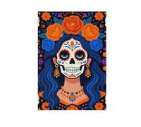 Bandiera decorativa Dia De Los Muertos Crane En Sucre | Resistente alle pieghe stampato su entrambi i lati per giardino, cortile, prato, portico, patio