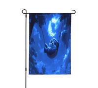 Bandiera decorativa double-face con elfi sotto il cielo notturno, perfetta per interni ed esterni, disponibile in due misure