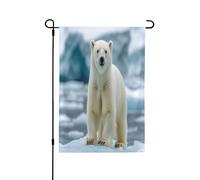 Bandiera decorativa double-face con lo sguardo di un orso polare, ideale per interni ed esterni, disponibile in due misure