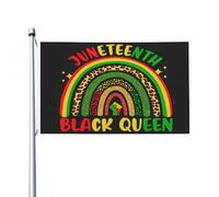 Bandiera decorativa Juneteenth Black Queen Victory Fist Rainbow Leopard 3x5 piedi, resistente allo sbiadimento, per esterni, interni, casa, giardino, cortile