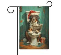 Bandiera decorativa natalizia con cane da montagna del Bernese, decorazione natalizia per esterni, giardino, design moderno e moderno, 30 x 45 cm