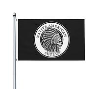 Bandiera Decorativa Native American Skull Robuste Bandiera Di Benvenuto Resistente Alle Intemperie Decorazioni Da Esterno Per Decorazioni Estate Balcone 3X5 Ft