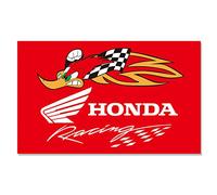 Bandiera decorativa per auto da corsa in poliestere per Honda Banner 90 x 1,5 m con 2 occhielli in ottone per stampa HD a colori vividi, da corsa, per appassionati di auto, portico, decorazione garage