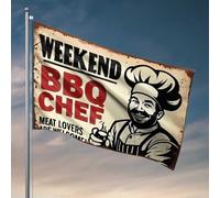 Bandiera decorativa per bar sportivi, fine settimana, barbecue, cuoco: amanti della carne, benvenuti! Bandiera per mobili per camera da letto (152 x 244 cm)
