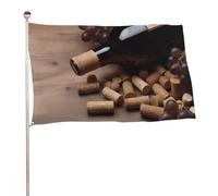 Bandiera decorativa per bottiglie di vino, tappi d'uva, 89 x 150 cm, stampa su entrambi i lati, bandiera decorativa da giardino, non sbiadisce, con occhielli in ottone, sfondo fotografico da appendere