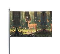 Bandiera decorativa per esterni Bambi (0,9 x 1,5 m), resistente allo sbiadimento, bandiera per matrimoni e anniversari all'aperto