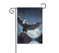 Bandiera decorativa per esterni, con aquila sotto le stelle, da appendere al giardino, piccola bandiera da giardino, bandiera invernale natalizia per esterni, 30,5 x 45,7 cm