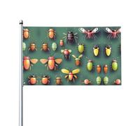 Bandiera decorativa per esterni con atlante degli insetti (0,9 x 1,5 m), resistente allo sbiadimento, bandiera per anniversario di matrimonio all'aperto