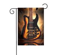 Bandiera decorativa per esterni con chitarra strumentale, bandiera da appendere al giardino, piccola bandiera da giardino, bandiera invernale natalizia per esterni, 30,5 x 45,7 cm