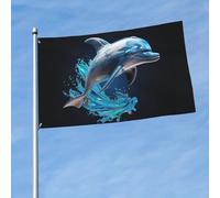 Bandiera decorativa per esterni con delfino in 3D, per giardino, portico, parete, patio, balconi, celebrazioni