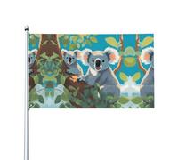 Bandiera decorativa per esterni con due koala felici (0,9 x 1,5 m), resistente allo sbiadimento, bandiera per matrimoni e anniversari all'aperto