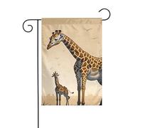 Bandiera decorativa per esterni con giraffa madre e figlio, da appendere al giardino, piccola bandiera da giardino, bandiera invernale natalizia per esterni, 30,5 x 45,7 cm