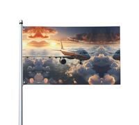 Bandiera decorativa per esterni con gli aeroplani con scritta "Airplanes are soaring" (0,9 x 1,5 m), resistente allo sbiadimento, bandiera per matrimoni e anniversari all'aperto