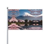 Bandiera decorativa per esterni con il Monte Fuji in early spring (0,9 x 1,5 m), resistente allo sbiadimento, bandiera per matrimoni e anniversari all'aperto