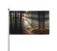 Bandiera decorativa per esterni con luce nella foresta (0,9 x 1,5 m), resistente allo sbiadimento, bandiera per anniversario di matrimonio all'aperto