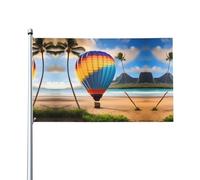 Bandiera decorativa per esterni con mongolfiera delle Hawaii (0,9 x 1,5 m), resistente allo sbiadimento, bandiera per anniversario di matrimonio all'aperto