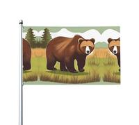 Bandiera decorativa per esterni con orso bruno che cammina (0,9 x 1,5 m), resistente allo sbiadimento, bandiera per anniversario di matrimonio all'aperto