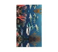 Bandiera decorativa per esterni con squali sotto il mare. Bandiera decorativa per esterni, 9 x 1,5 m, in poliestere. Adatto per l'uso come decorazione esterna