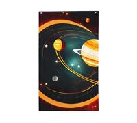 Bandiera decorativa per esterni con stampa di Giove Saturno del sistema solare, bandiera per interni, per cortile, stagioni, decorazioni per le vacanze