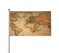 Bandiera decorativa per esterni, con stampa di mappa del mondo, utilizzata per cortili, giardini, case e terrazze