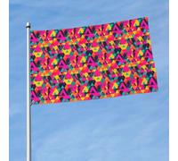 Bandiera decorativa per esterni con stampa triangolare colorata per giardino, portico, parete, patio, balconi, celebrazioni