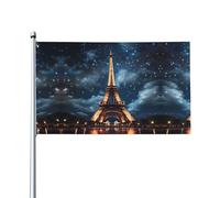 Bandiera decorativa per esterni con Torre di Parigi (0,9 x 1,5 m), resistente allo sbiadimento, bandiera per anniversario di matrimonio all'aperto