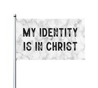 Bandiera decorativa per esterni di alta qualità My Identity Is In Christ - Colori vivaci, antivento e resistente all'acqua - Ideale per giardino ed eventi