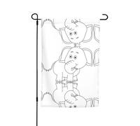 Bandiera decorativa per esterni in poliestere con elefante bianco, 45 x 30 cm, perfetta per la decorazione del giardino o del patio