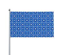 Bandiera decorativa per esterni Mati-Asma Evil Eye Key, 3x5 piedi, bandiera in poliestere monofacciale, occhielli in metallo, macchina di benvenuto
