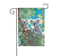 Bandiera decorativa per esterni, motivo: due koala felici, da appendere al giardino, piccola bandiera da giardino, bandiera invernale natalizia per esterni, 30,5 x 45,7 cm