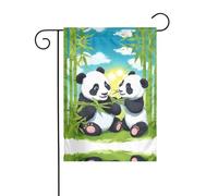 Bandiera decorativa per esterni, motivo: due panda felici, da appendere al giardino, piccola bandiera da giardino, bandiera invernale natalizia per esterni, 30,5 x 45,7 cm