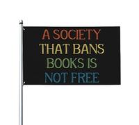 Bandiera decorativa per esterni premium 9x1,5 m A Society That Bans Books IsFree - Colori vivaci, antivento e resistente all'acqua - Ideale per giardino ed eventi