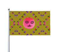 Bandiera decorativa per esterni stampata con faccia buffa e pesca, per decorazioni per feste al chiuso o all'aperto - 3 * 5 piedi