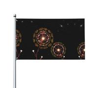 Bandiera decorativa per esterni stampata con motivo a dente di leone stellato, per decorazioni per feste al chiuso o all'aperto - 3 * 5 piedi