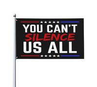Bandiera decorativa per esterni "You Can't Silence Us All" di Charlie Kirk, 3x5 piedi