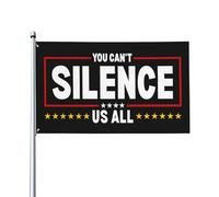 Bandiera decorativa per esterni "You Can't Silence Us All" di Charlie Kirk, 3x5 piedi