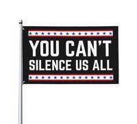 Bandiera decorativa per esterni "You Can't Silence Us All" di Charlie Kirk, 3x5 piedi