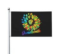 Bandiera decorativa per giardino, cortile, casa, giardino, esterno, interno, a prova di sbiadimento, per il mese della storia dei neri, con girasole, Juneteenth, 3x5 piedi