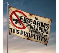 Bandiera decorativa per stanza universitaria per ragazzi, con scritta "No Firearms or Weapons Allowed", per camera da letto, ragazze, accessori per giardino (152 x 244 cm)